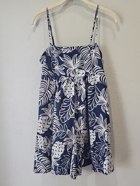 Rachel Zoe Navy and White Tropical Print Romper